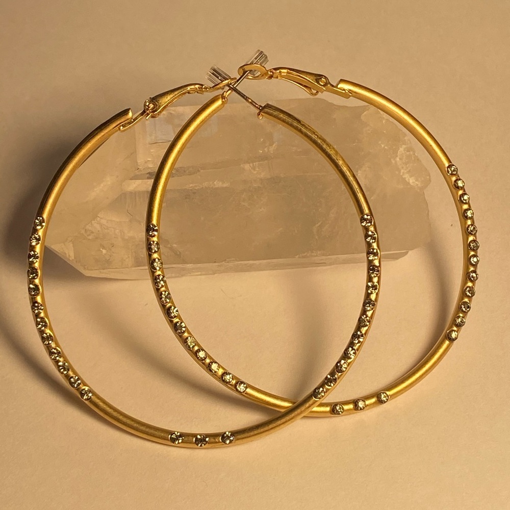 Hoop diamond earrings
